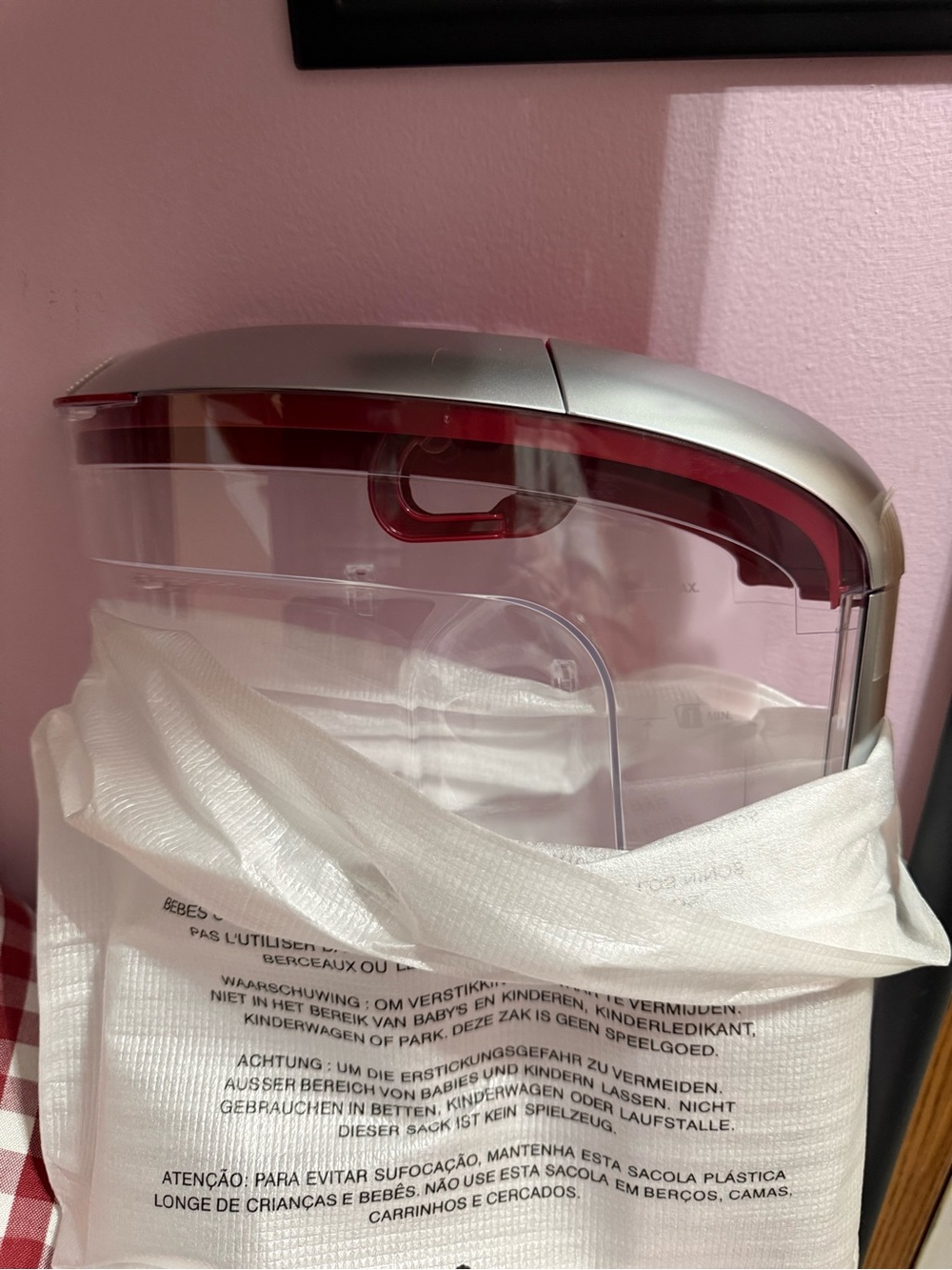 Keurig Replacement Reservoir Plastic Water Tank with Silver Top and Red Trim